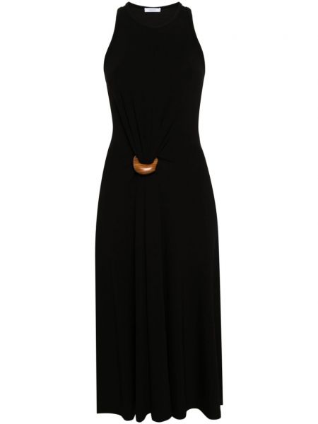 Midi haljina sa kopčom Ferragamo Pre-owned crna