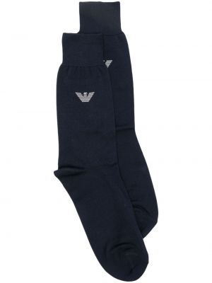 Памучни чорапи Emporio Armani синьо