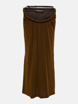 Długa spódnica z dżerseju Y/project brązowa