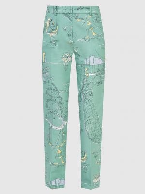 Укорочені брюки з принтом Emilio Pucci, зелені