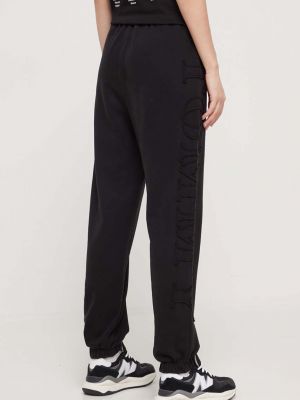 Pantaloni sport din bumbac Tommy Jeans negru