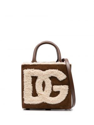 Wildleder shopper handtasche Dolce & Gabbana braun