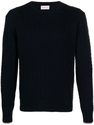 Vilnonis megztinis Moncler mėlyna