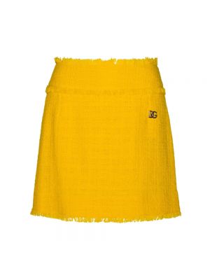 Mini spódniczka Dolce And Gabbana żółta