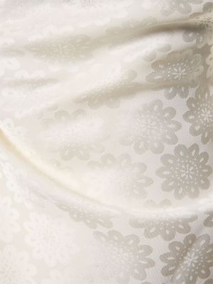 Satynowa sukienka midi żakardowa Stella Mccartney biała