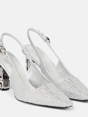 Полуотворени обувки с отворена пета Givenchy сребристо