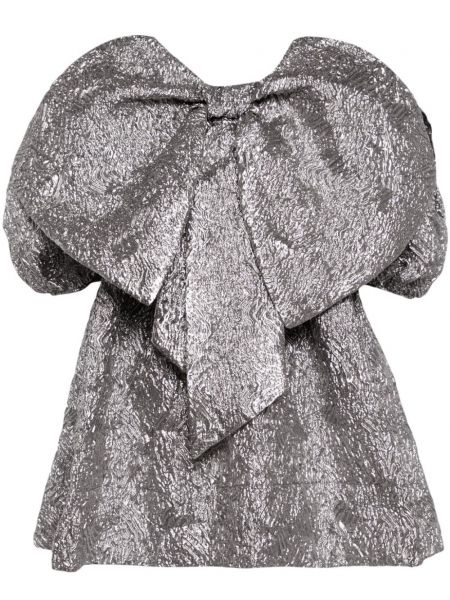 Stříbrné mini šaty s mašlí Simone Rocha