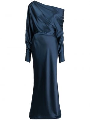 Satenska večernja haljina Amsale plava