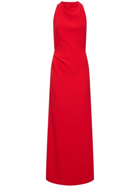 Sukienka długa z otwartymi plecami z krepy Proenza Schouler czerwona