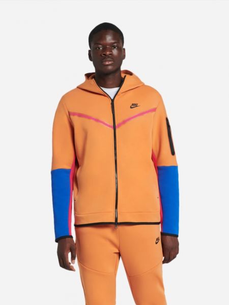 Флисовое худи на молнии Nike оранжевое