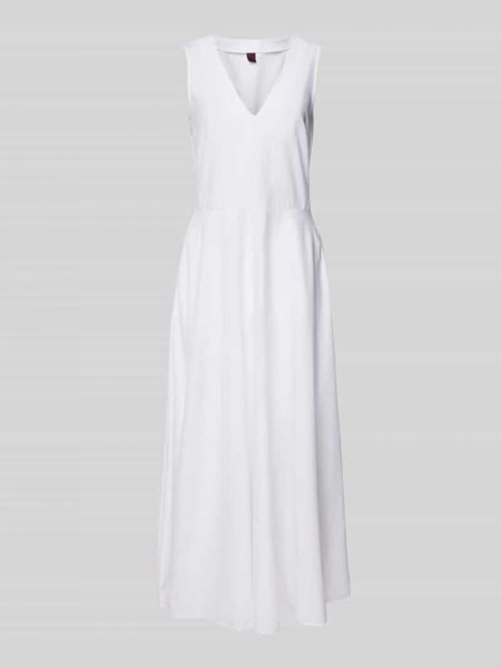 Sukienka długa z dekoltem w serek Stefanel biała