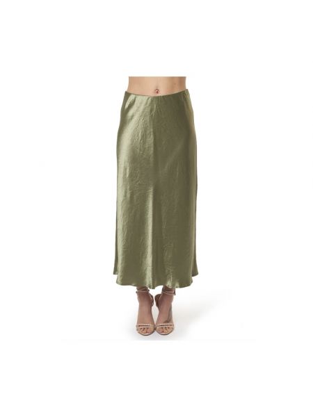Falda midi de cintura alta de raso Max Mara verde