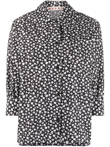 Camisa de flores con estampado Marni negro