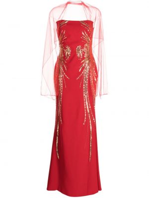 Koktejlové šaty s flitry Saiid Kobeisy červené
