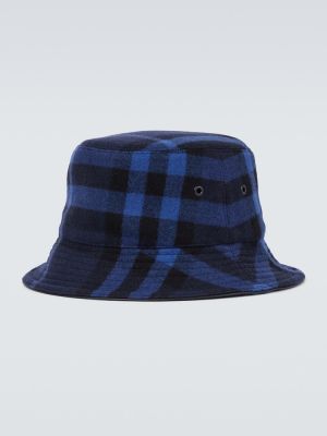 Kostkovaný klobouk Burberry modrý