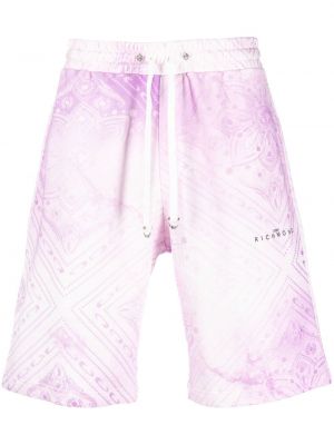 Shorts de sport en coton à imprimé John Richmond violet