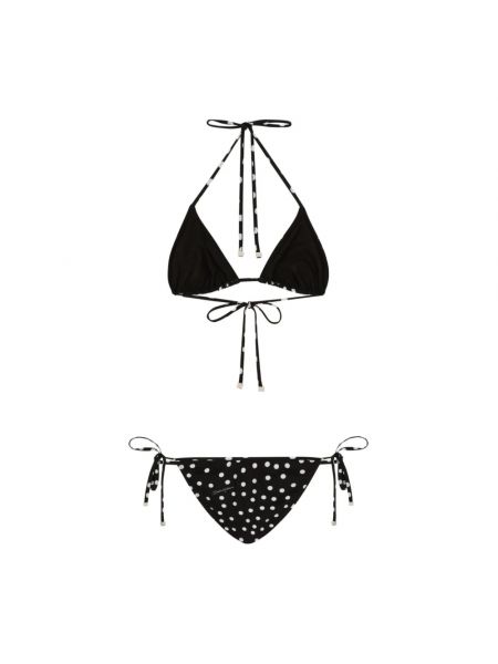 Bikini con lunares con estampado Dolce & Gabbana negro