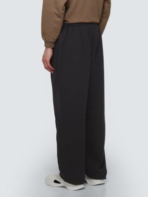 Pantalones de chándal de algodón bootcut Balenciaga negro