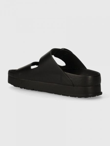 Sandale din piele cu platformă Birkenstock negru