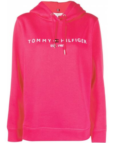 Bomull brodert hettegenser Tommy Hilfiger rosa