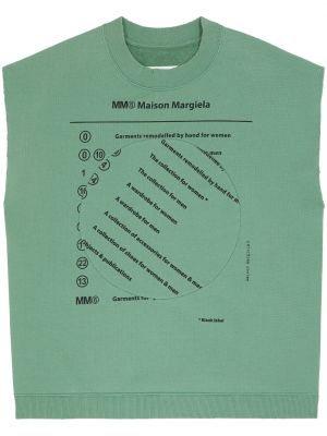 Памучна тениска с принт Mm6 Maison Margiela зелено