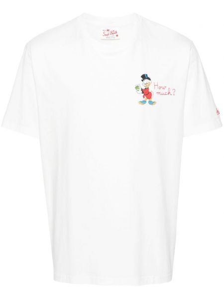 Памучна тениска с принт Mc2 Saint Barth бяло