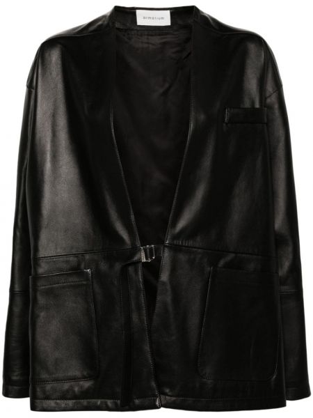 Kožená bunda Armarium čierna