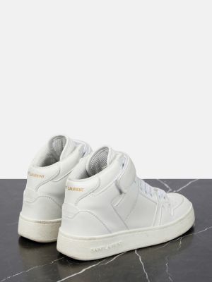 Sneakersy skórzane Saint Laurent białe