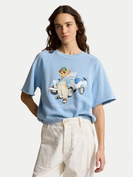 Polo majica sa dugačkim rukavima Polo Ralph Lauren plava