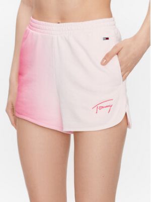 Priliehavé športové šortky Tommy Jeans ružová