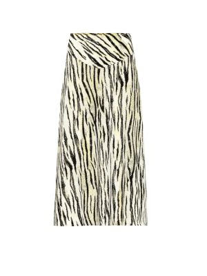 Spódnica midi z nadrukiem w tygrysie prążki Baum Und Pferdgarten biała