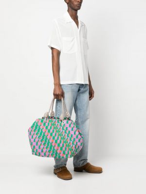 Abstrakte shopper handtasche mit print Karl Lagerfeld grün
