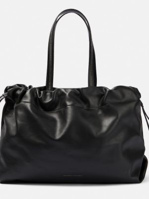 Δερμάτινη τσάντα shopper Brunello Cucinelli μαύρο