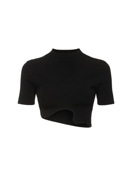 Viskose crop top Christopher Esber svart