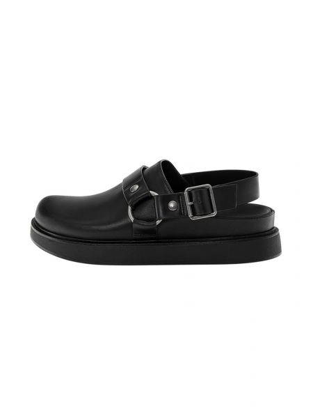 Сабо BUCKLED STRAP PULL&BEAR, black