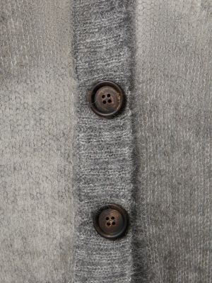 Cardigan en tricot en mohair Brunello Cucinelli gris