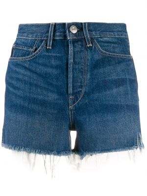 Høy midje jeans-shorts 3x1 blå