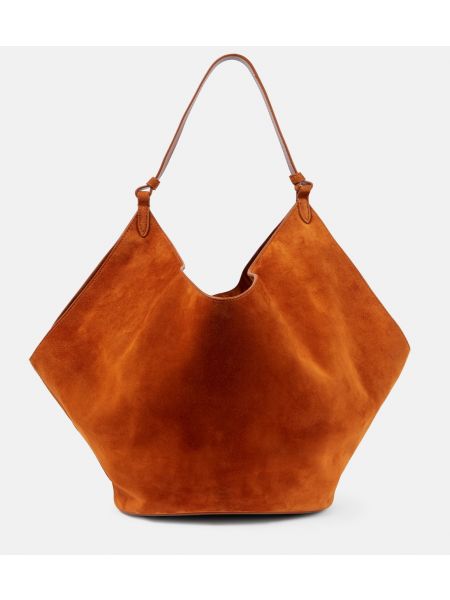 Замшевая сумка Khaite коричневая