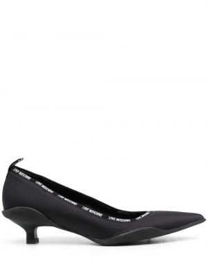 Полуотворени обувки с принт Love Moschino черно