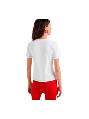 Camiseta de cuello redondo Desigual blanco