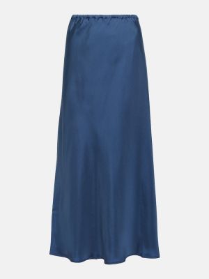 Svilena maksi suknja Asceno plava