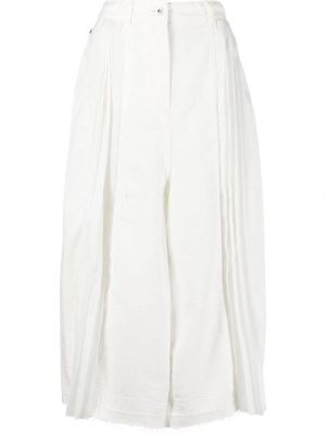 Plisovaná sukně na zip Sacai - bílá
