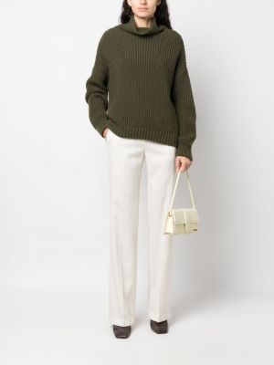 Pantalon droit en laine Fabiana Filippi blanc