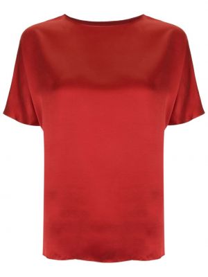 T-shirt en soie avec manches courtes Uma | Raquel Davidowicz rouge