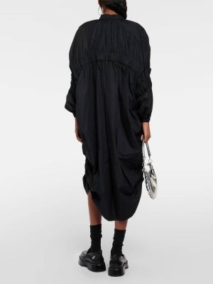 Drapované bavlněné midi šaty Noir Kei Ninomiya černé