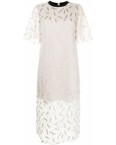 Vestido de tejido jacquard Armani Exchange blanco