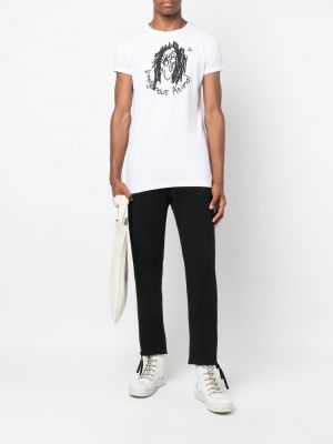 Raštuotas marškinėliai apvaliu kaklu Vivienne Westwood balta