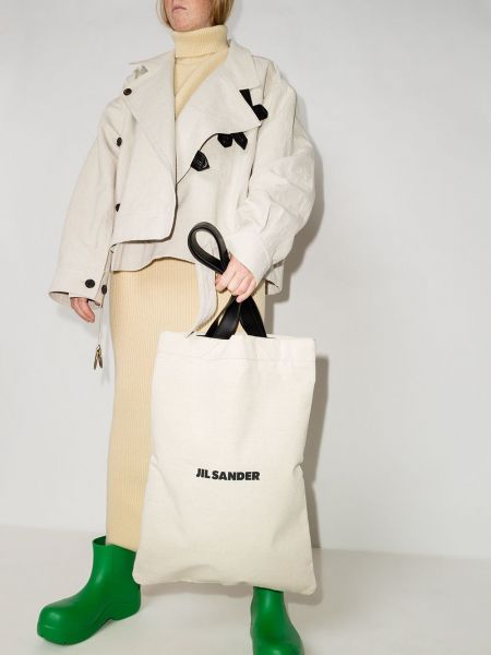 Shopper handtasche ohne absatz Jil Sander weiß