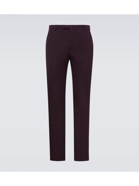 Slim fit ull tynne bukser Gucci burgund