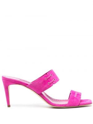 Semišové sandále Manolo Blahnik ružová